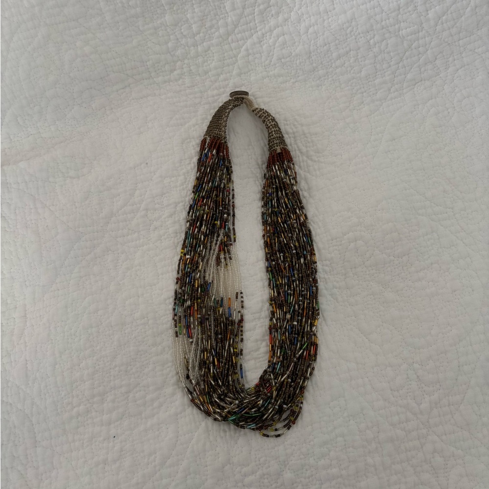 Source Unknown Earthy Multicolor Beaded Necklace